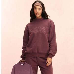 PARKE Monochrome Varsity Mockneck Eggplant Fleece
Size S/M NWT SOLD OUT!!